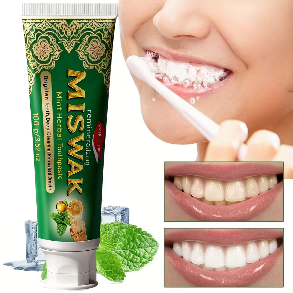 Hydroxyapatite Toothpaste, Deep Clean & Moisturizing with Vitamin C & Ceramide for Enamel Protection, Mint Fresh Breath Qme