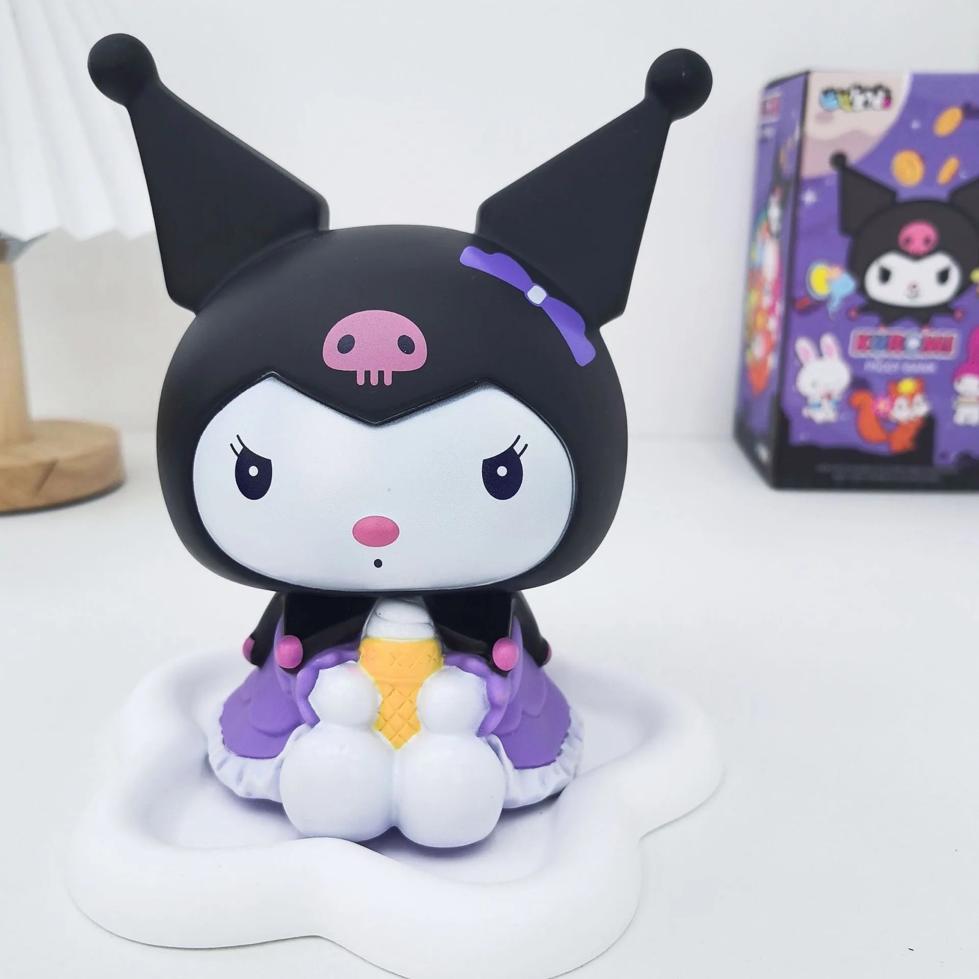 Hello Kitty Kuromi Piggy Bank Desktop Ornament Toy Cartoon-style Vinyl Qme 2Small
