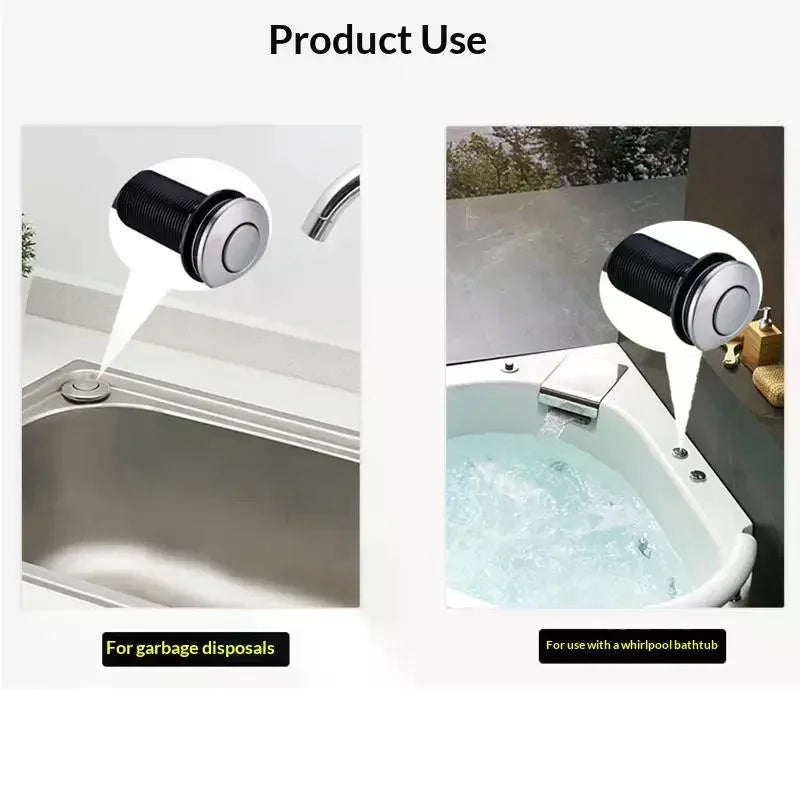 Pneumatic Switch Massage Bathtub Starter Accessories Stainless Steel Qme