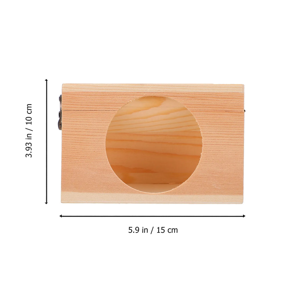 Wooden Hamster House Premium Natural Wood Strong Tear Resistant Small Pet Sleep Nest Hideout Shelter for Hamster Hedgehog Gerbil Qme