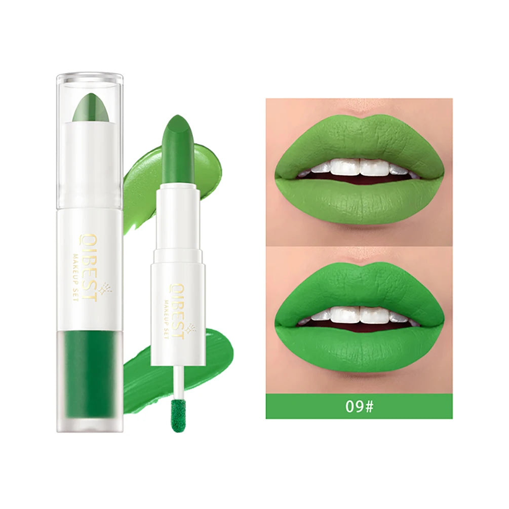 Double Head Matte Lipstick Lip Gloss 2 In 1 Stick Long-lasting Moisturizing Liquid Lipstick Sexy Red Puple Lip Glaze Tint Makeup Qme 09