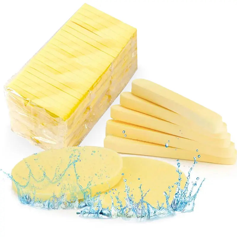 Compressed Round Facial Cleansing Sponges Cleaning Brushes Cleanse Qme