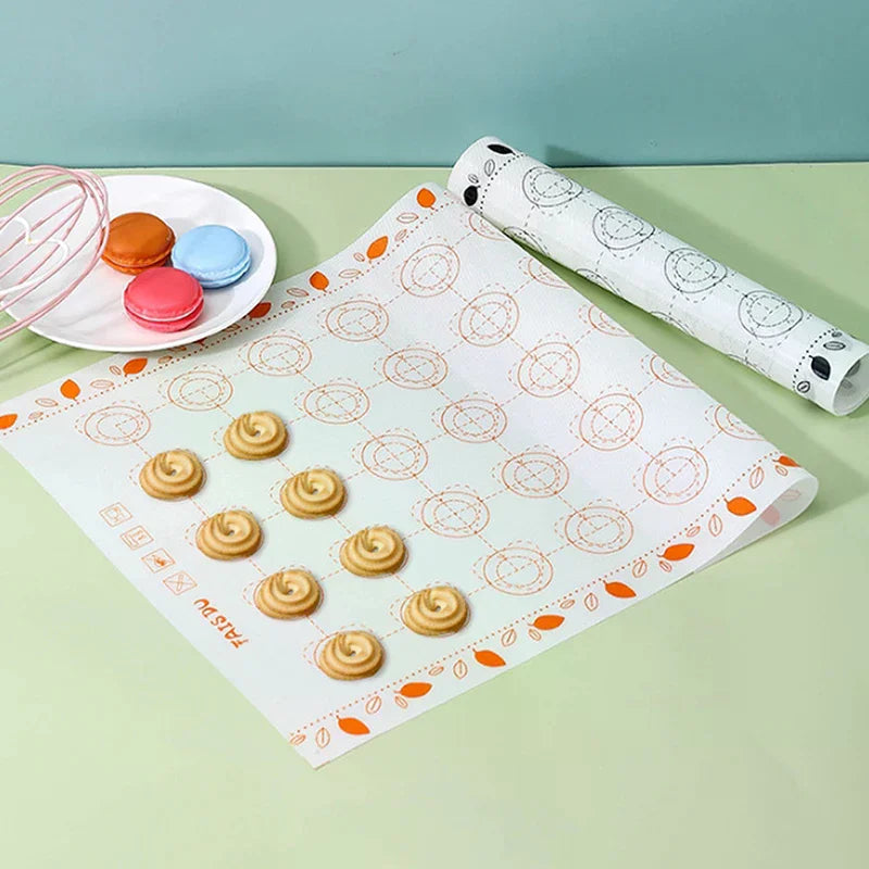 Silicone Macaron Baking Mat Non Stick Fondant Cookie Pad Oven Qme