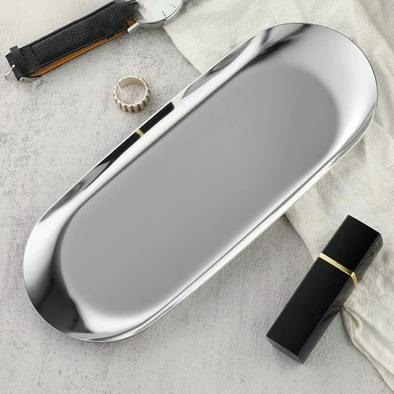 Shape Cosmetics Storage Table Jewelry Tray Multi-functional Home Qme L Silver