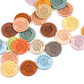20Pcs 2.5cm Letter Embossed PU Leather Round Labels For Garments Bag Handmade Accessories Sewing Clothes Tags DIY Crafts c4011 Qme Mixed-20Pcs