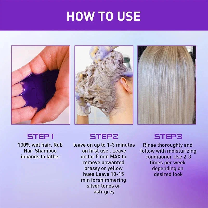 Keratin Purple Hair Mask 100g Repair Treatment for Gray & Yellowing Hair, Anti-Brass Toning Mask for Blonde & Bleached Hair Qme