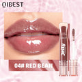 QIBEST Mirror Water Light Jelly Lipgloss Shiny Moisturizing Sexy Red Rose Liquid Lipstick Glitter Lip Oil Glass Makeup Lip Stain Qme 04 Red Bean
