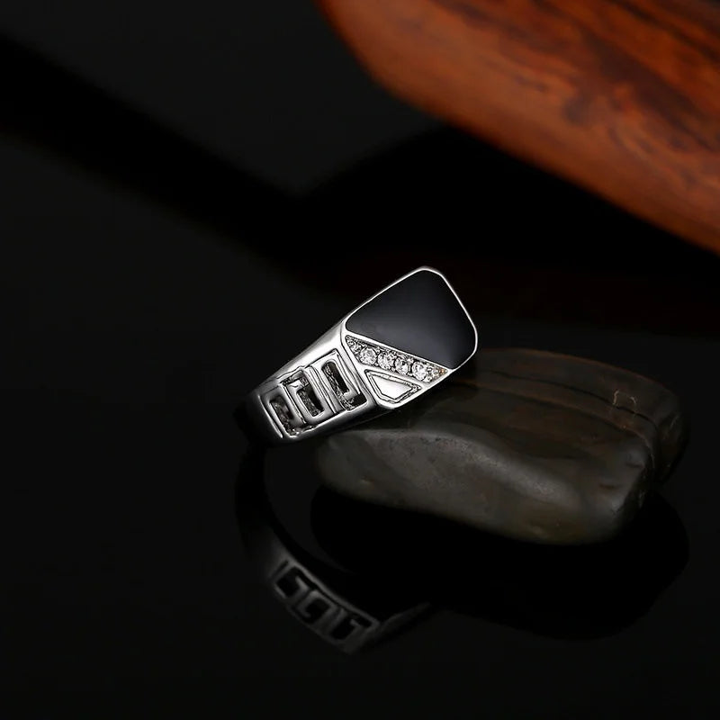 High Quality 925 Sterling Silver Color Women Men Rings Christmas New Ring Cubic Zirconia Square Rings Fine Jewelry Size 5-12 Qme