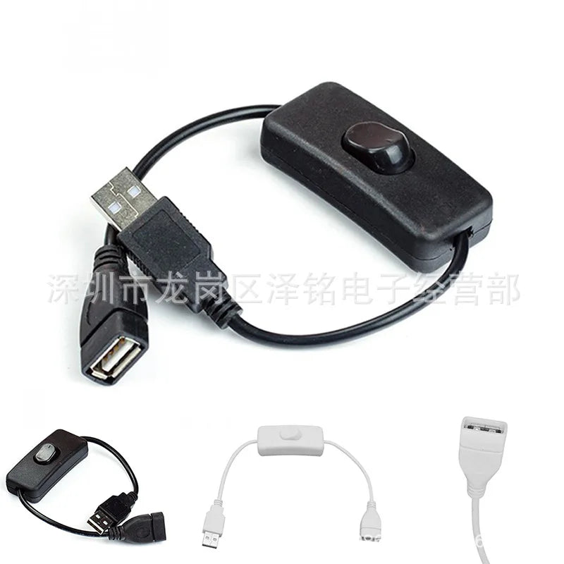 4PCS Car DVR Power Cable with Switch USB 2.0 Male to Female Extension Cord On-line Switch Qme Black