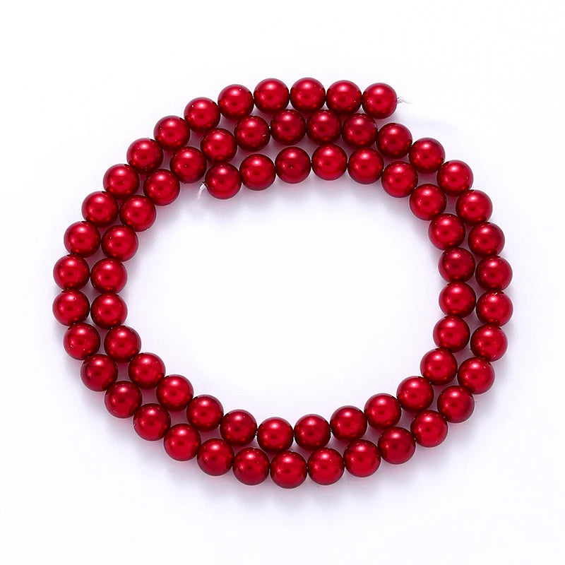 6mm Round Glass Pearl Beads Glass Round Tiny Craft Loose Spacer Beads for DIY Craft Necklaces Bracelets Jewelry Making Qme Color 4 6mm-70pcs