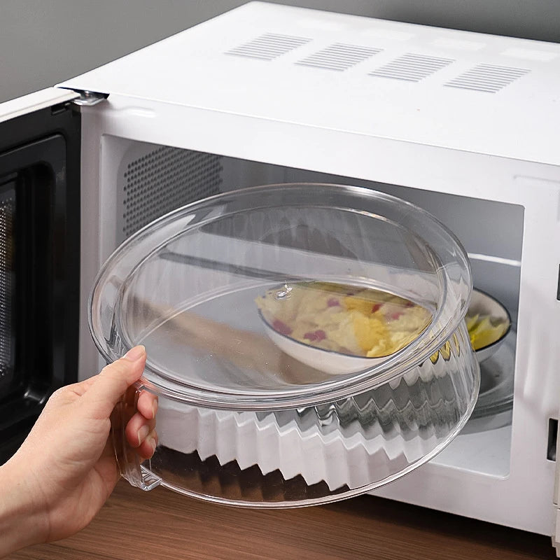 Microwave Food Cover Serving Plate Splatter Transparent Smooth Qme