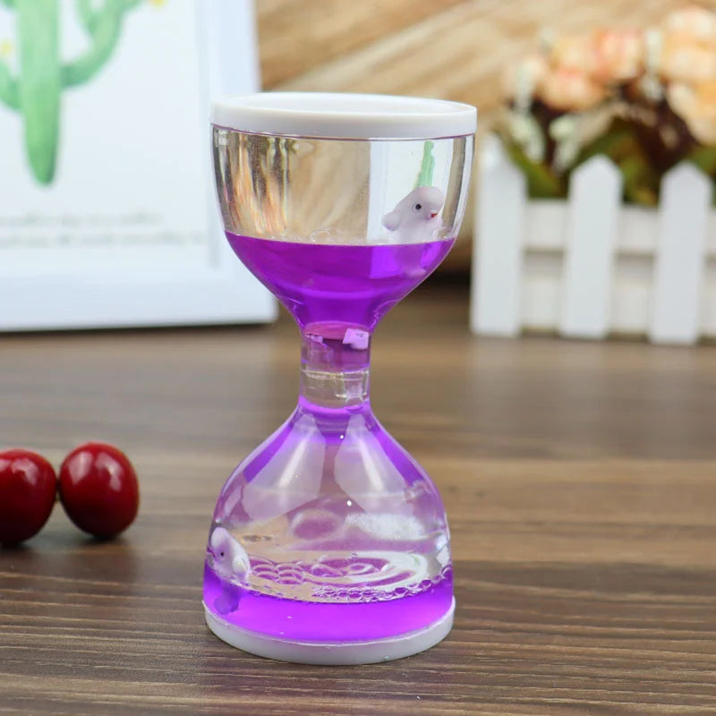 Fluid Floating Oil Timer Relaxation Toy Calming Clock Table Adornment Qme purple 10cm 0