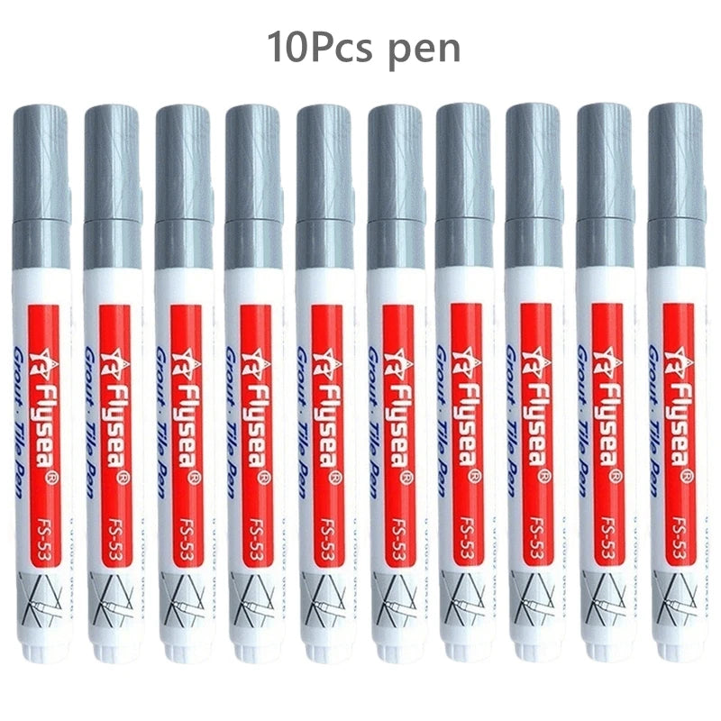 10/20Pcs Waterproof Grout Pen Tile Marker Wall Seam Pen for Tile Floor Bathroom Kitchen Decontamination Seam Repair Tools Qme 10Pcs Silver