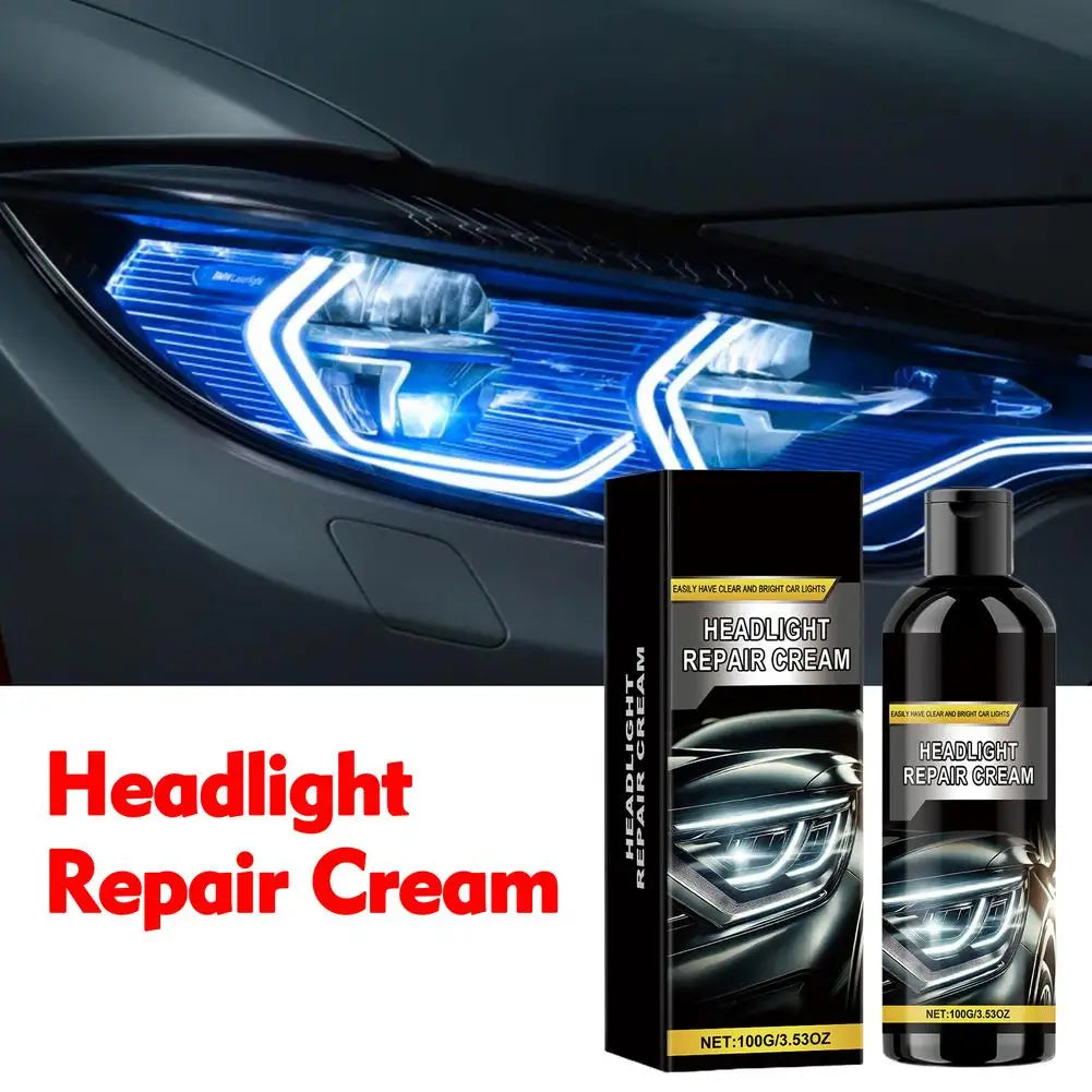 Car Headlight Restoration Polishing pasteHeadlamp Scratch Remover Repair Cleaning Paste Remove Oxidation Headlight Polish Liquid Qme