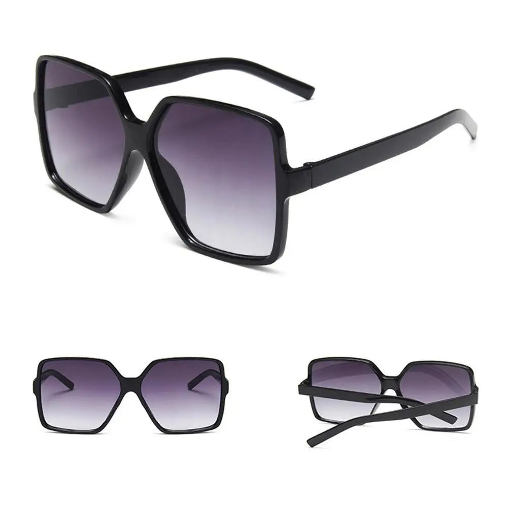 New Vintage Sunglasses Women Men Square Big Frame Sun Glasses Female Brand Designer Retro Shades Fashion Sunglasses for Male Qme