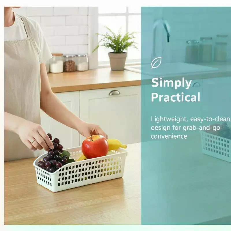 4pcs Stackable Storage Basket Set-Multifunctional Plastic Storage Box Suitable For Books Snacks etc Ideal Choice For Family Home Qme