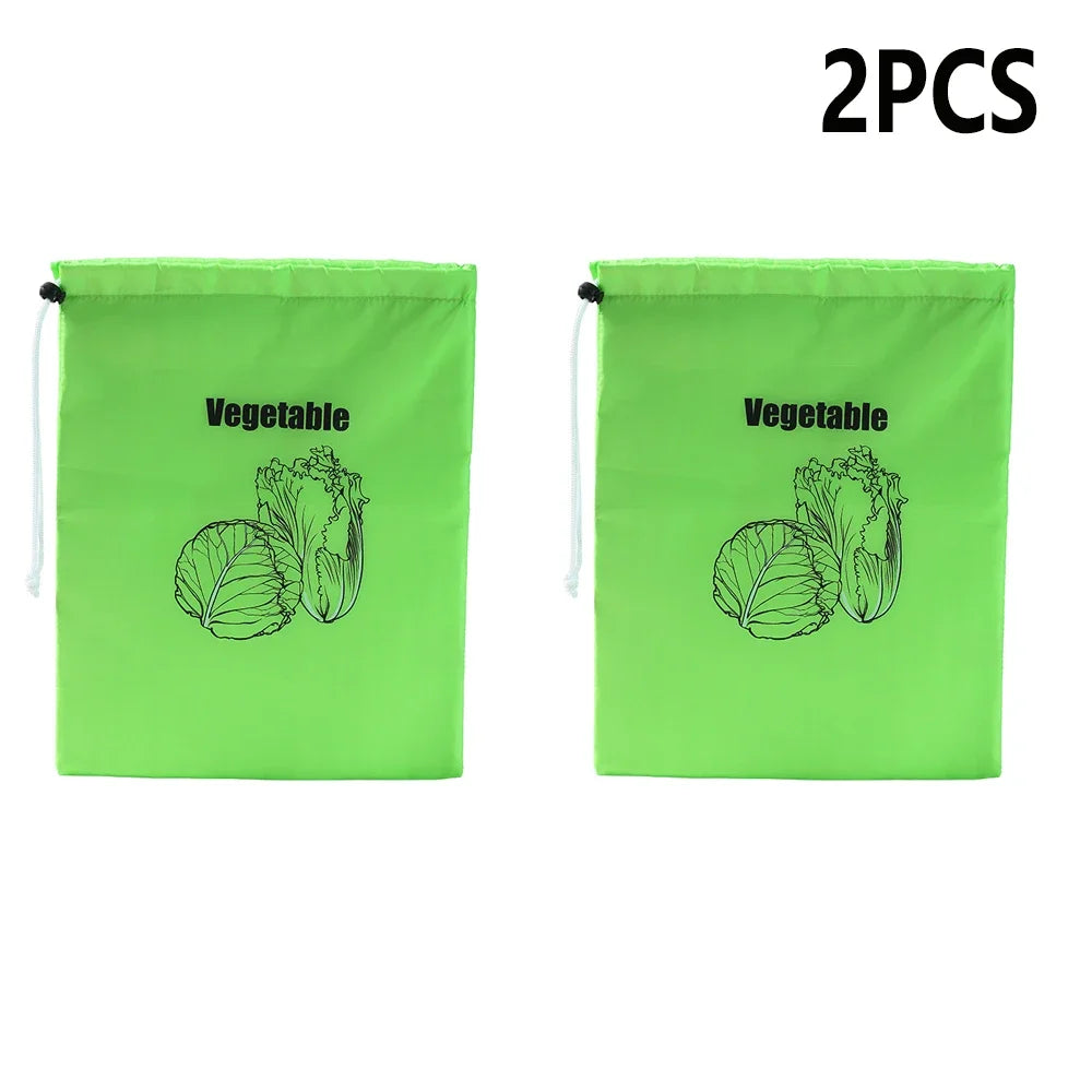 5/3/2/1Pcs Banana Preservation Bag Insulated aluminum film Fruit Vegetable Fresh-keep Pocket Drawstring Food Preservation Bag Qme Green-2pcs