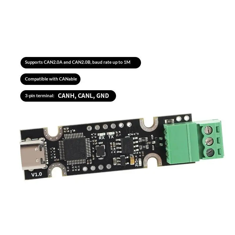CAnable Candlelight Compatible USB CAN Adapter Klipper Firmware Qme