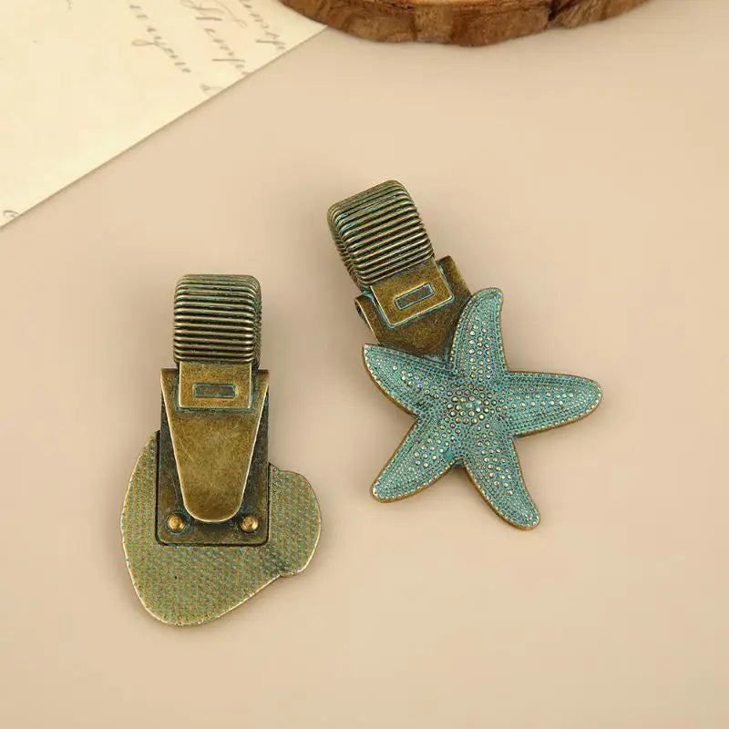 Vintage Sea Turtle Metal Pen Clip Spring Loaded Cute Design Holder Qme