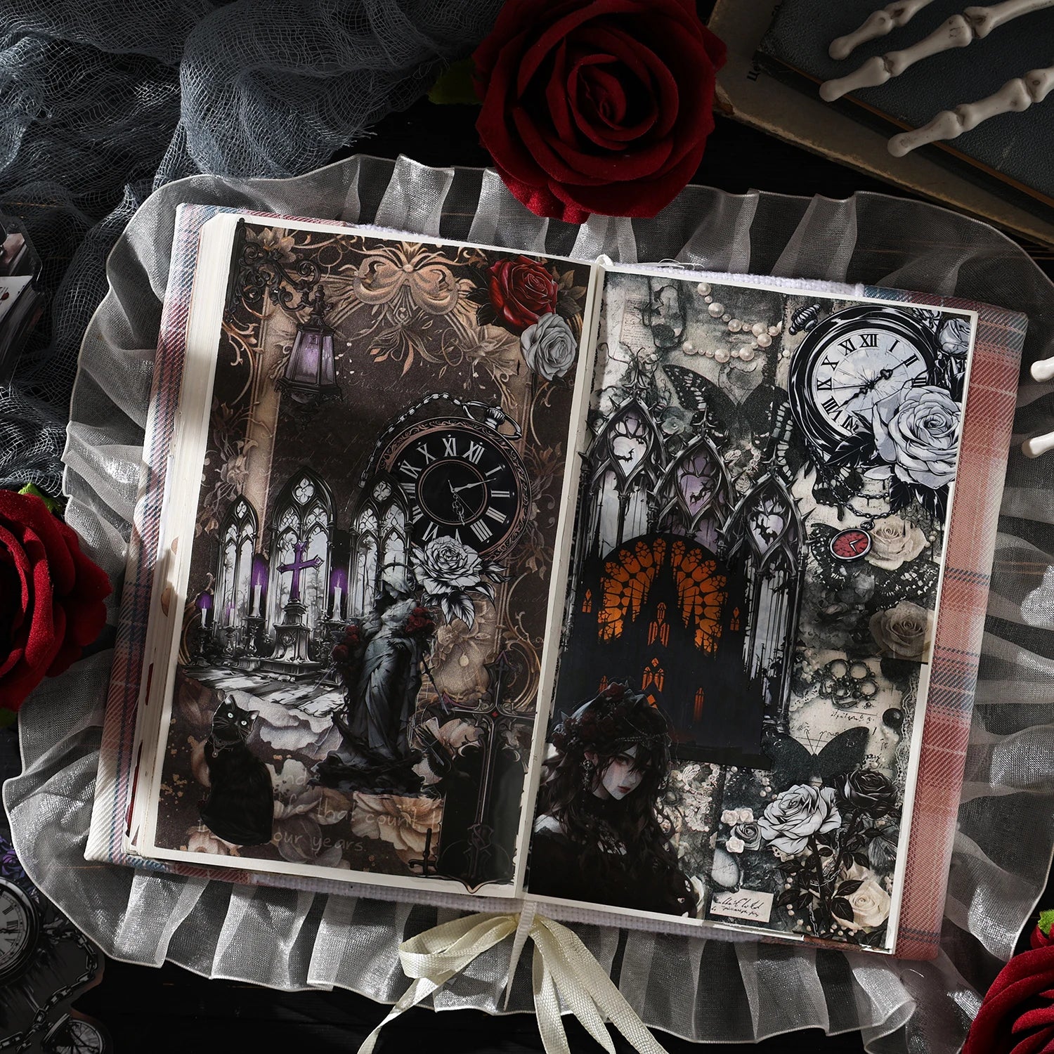 15 Sheets/Bag Halloween Horror Castle Theme Stickers for Scrapbooking DIY Collage Material Phone Case Frame Decoration Qme