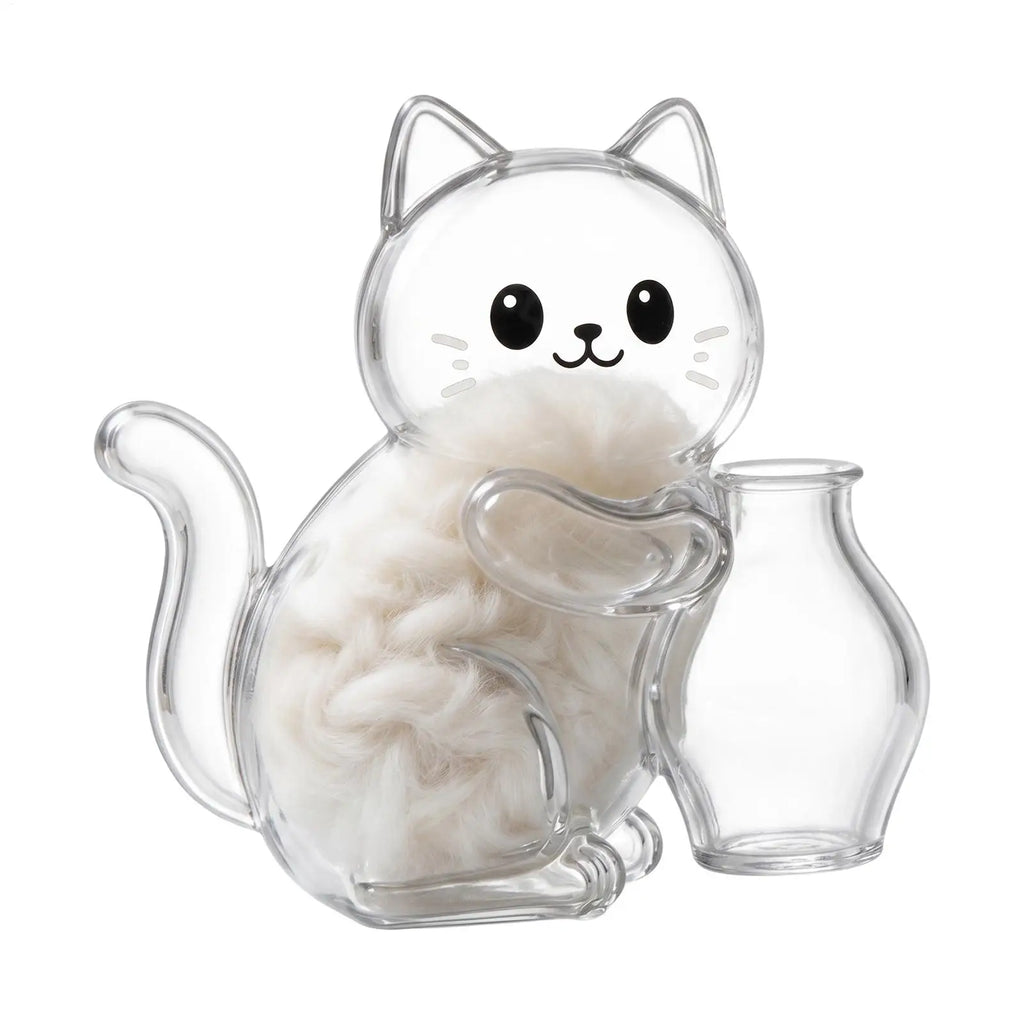 Pet Hair Memorial Cute Kitten Clear Refrigerator Magnets Cat Whiskers Storage Container for Refrigerators Washing Machines Any Qme Clear