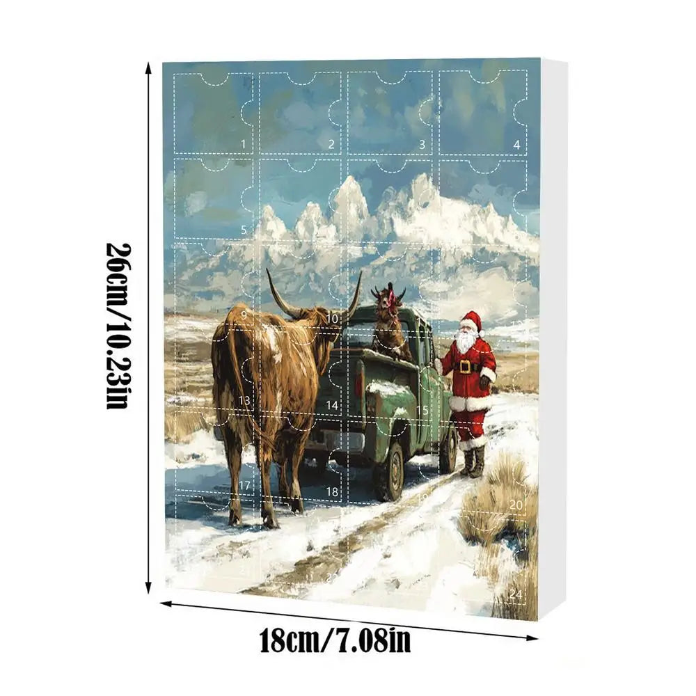 Christmas Highland Cow Calendar Advent 24 Days Ornaments Countdown 2D Qme B China Mainland 24PCS