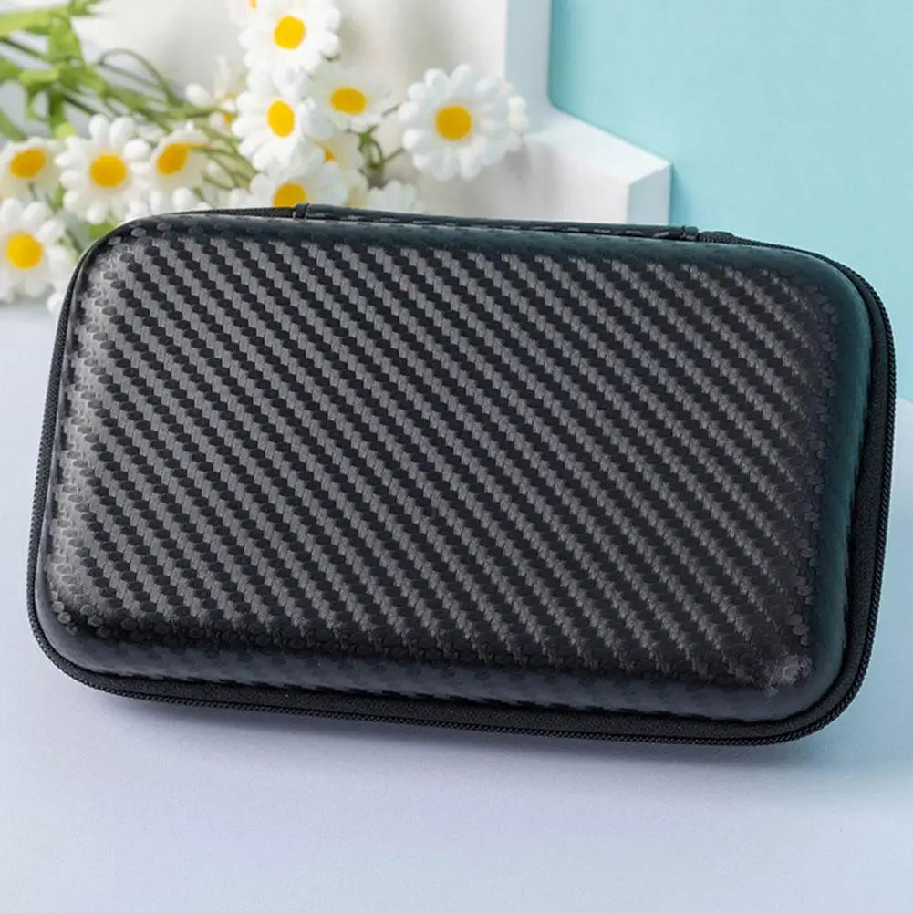 EVA Hard Protective Case For R35S/R36S Portable Game Console Bag Carbon Fiber Patterned Game Console Storage Bag Game Accessory Qme