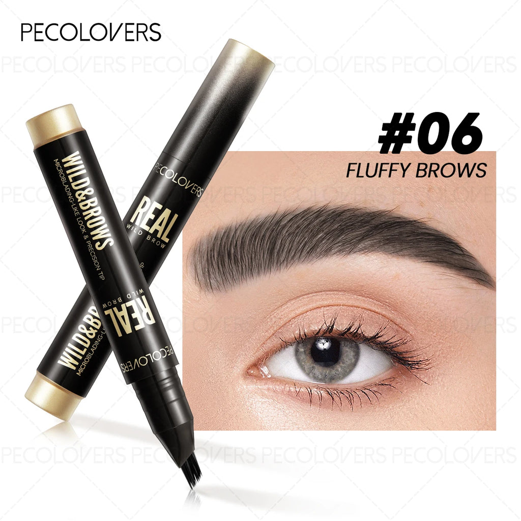 Fluffy Quick-dry Liquid Eyebrow Pen Natural Wild Look Brows Precise Qme 06