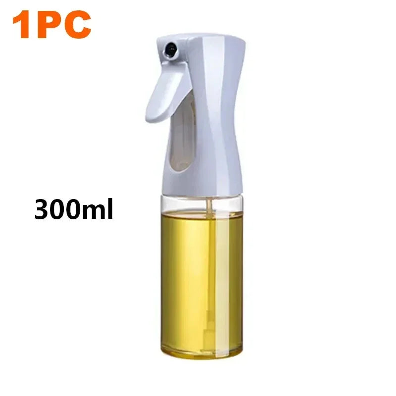 200/300/500ml Oil Spray Plastic Household Kitchen Oil Spray Bottle or Oil Brush Nebulizing Mist Filling Cooking Dual Use BBQ Qme 300ml WHITE