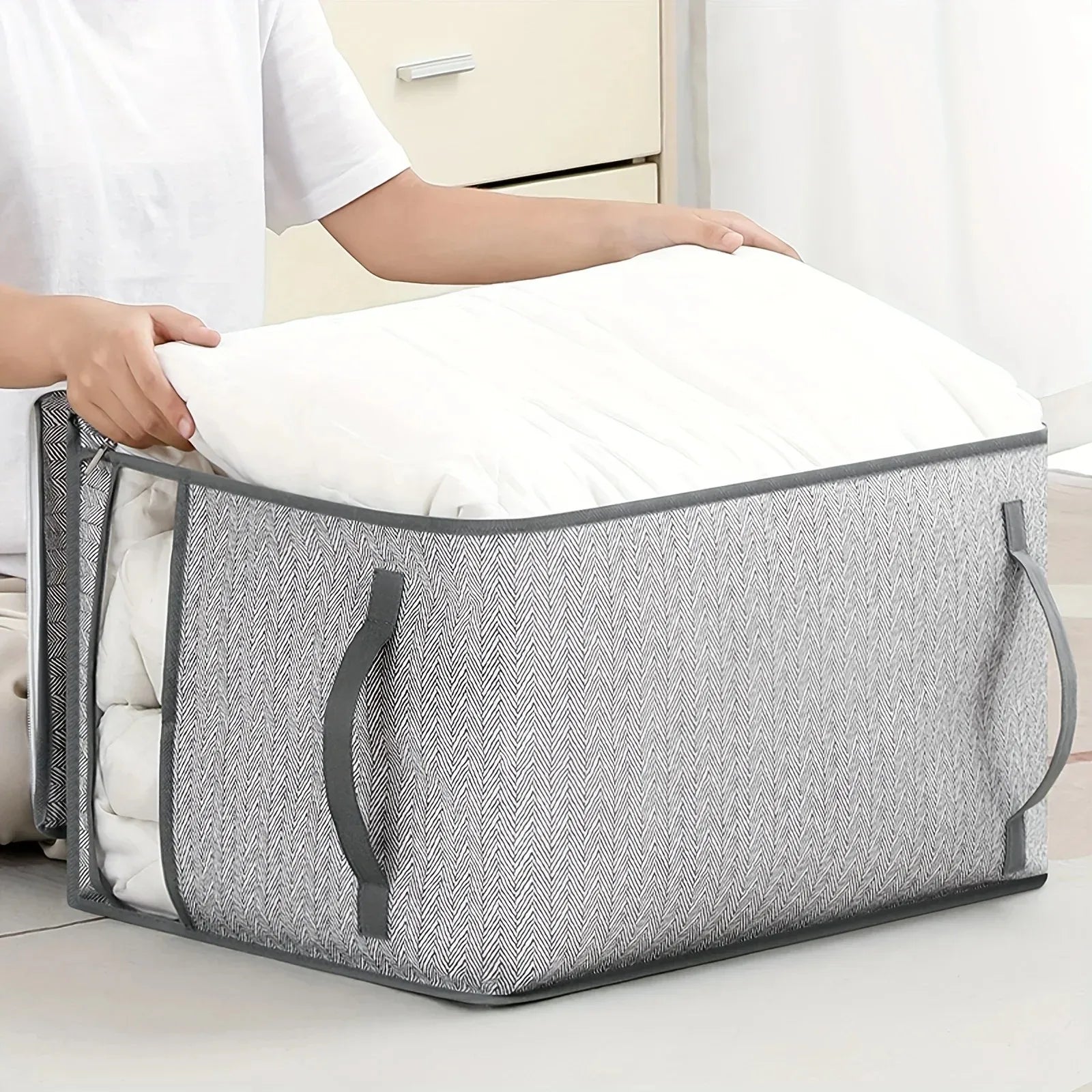 Household Anti-Humidity Cotton Quilt Large Capacity Dustproof Bag Foldable Moving Storage Bag Storage Bag with Visible Window Qme