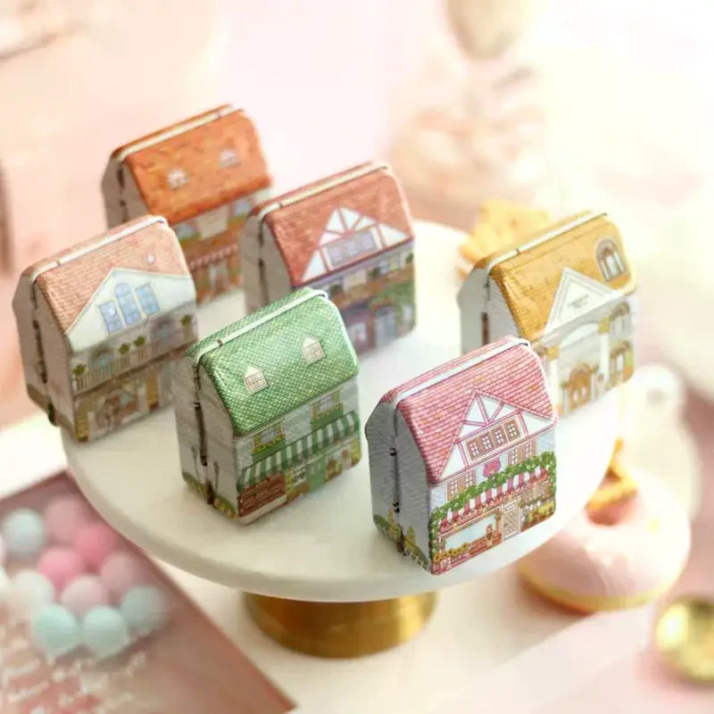 Multi-purpose Organizer Vintage European House-shaped Metal Storage Qme