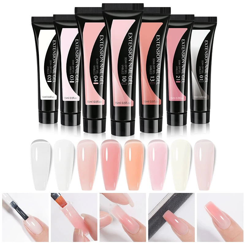 Arte Clavo Pink Jelly Milky White Quick Extension Gel Builder Nails Qme