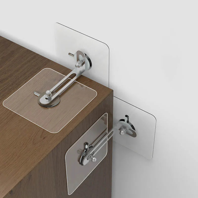 Furniture Anchors Strong Self-adhesive Fixed Prevent Dumping Device No punching Safety Anti Overturning Cabinet Buckle Anchors Qme