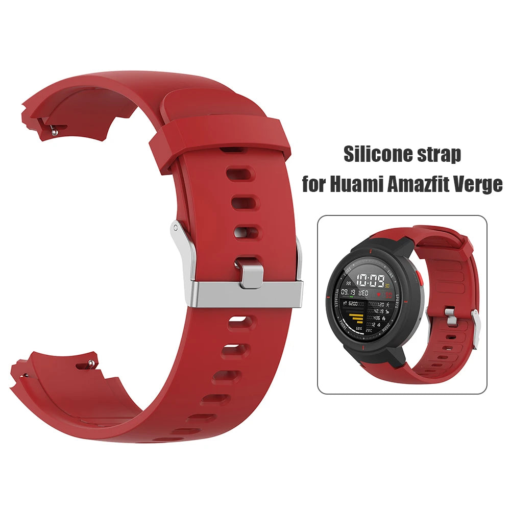 Silicone Strap Adjustable Sports Wristband Replacement Wrist Band Bracelet Smart Watch Band for Huami Verge Qme