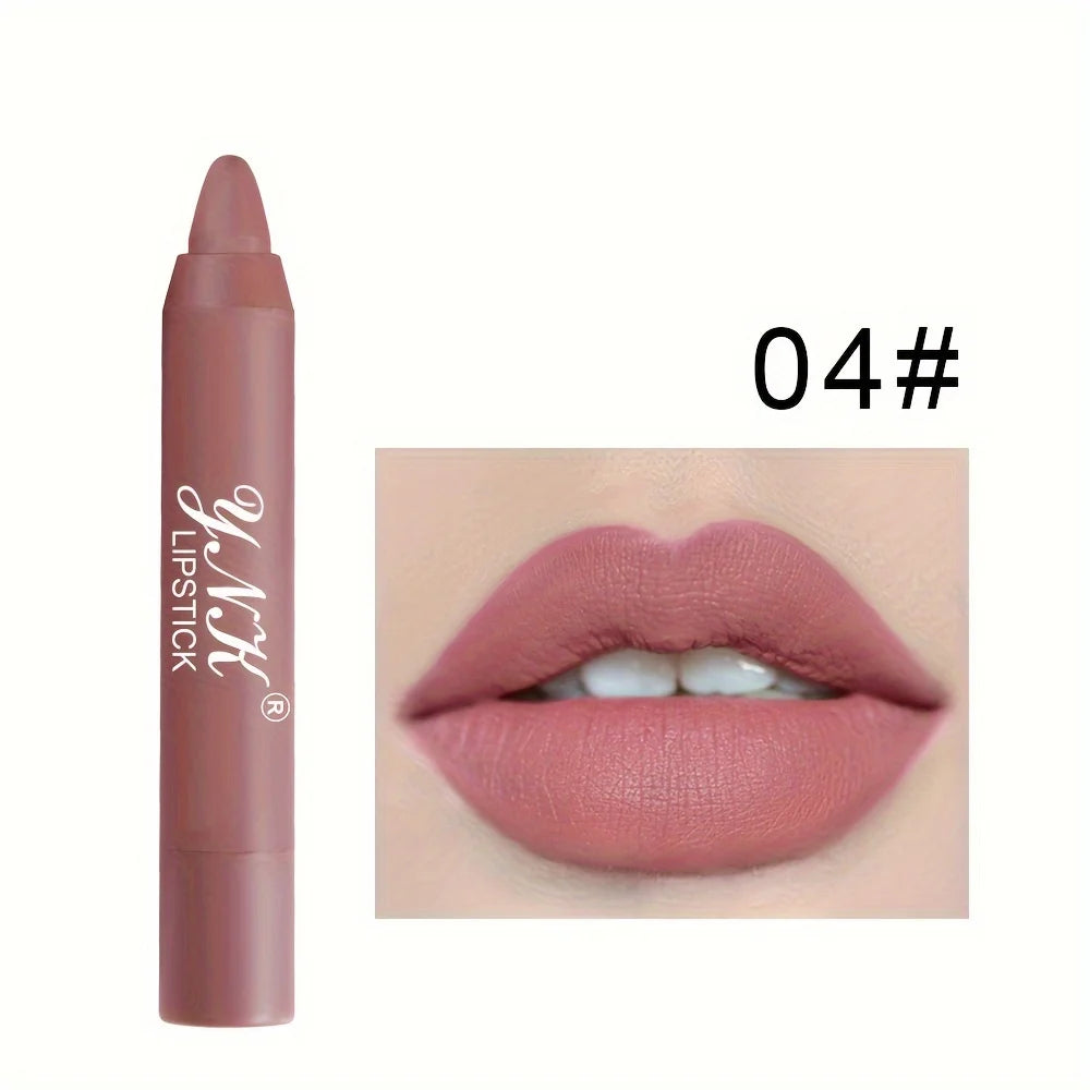 Matte Lipstick Pen Automatic Rotary Pencil Waterproof Non Fading Lip Qme 04