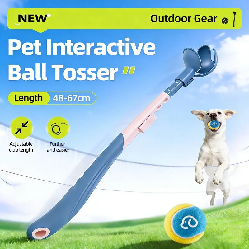 Portable Dog Ball Launcher Adjustable Telescopic Pole Throw Tennis Qme