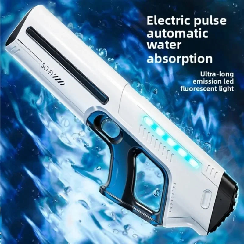 Children's Fully Automatic Water Storage Gun Large Capacity Electric Water Absorbing Toy Gun Summer Outdoor Water Toy Gift Qme
