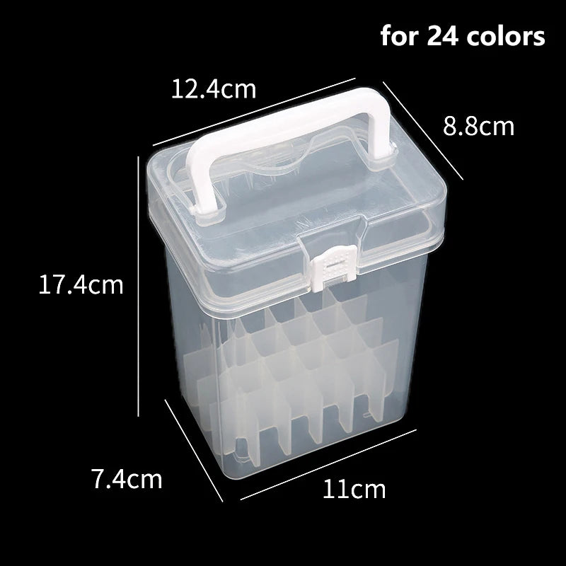Painting Plastic Stationery Organizer Box Portable Watercolor Drawing Qme 24 colors