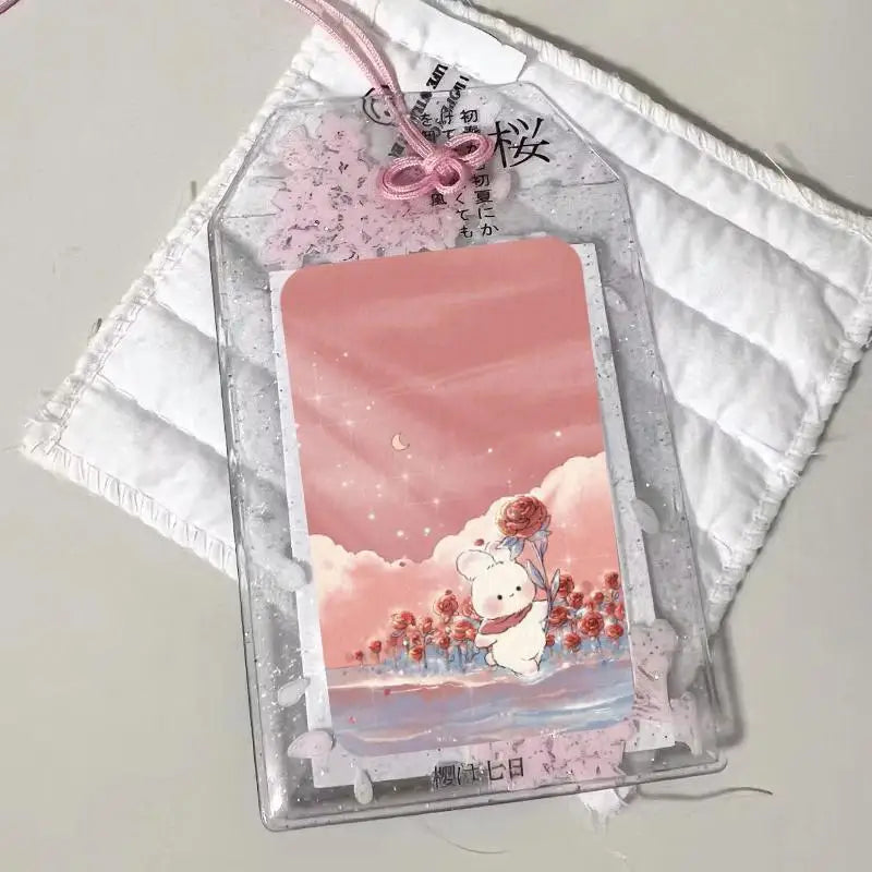 Cherry Blossom Acrylic Photocard Holder Scratch Resistant Clear Kpop Qme