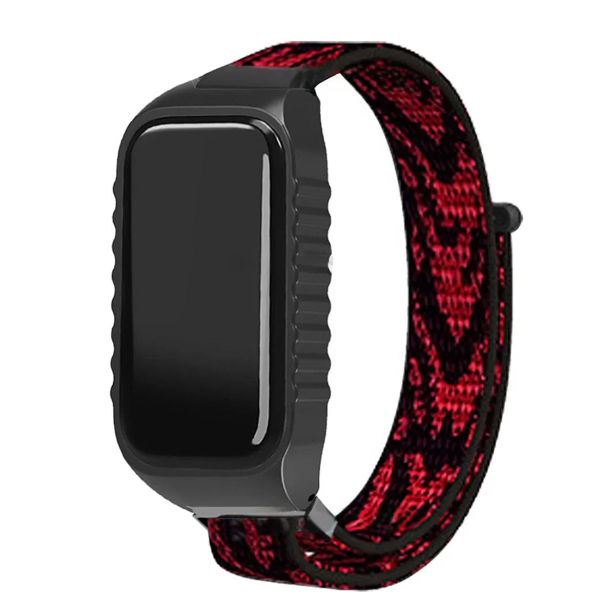 For Xiaomi Smart Band 8 Active Strap Nylon Loop Wristband Bracelet For Mi Band 8 Active Smart Watch Band Correa Belt Accessories Qme Red Black Redmi Band 2