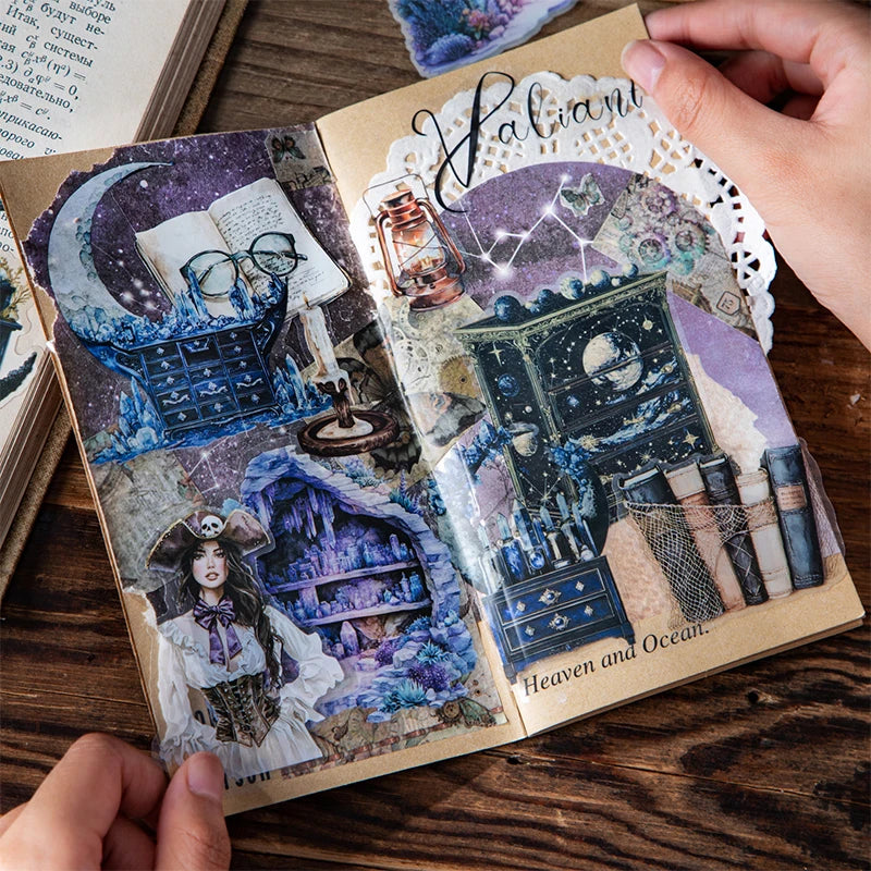 10 Sheets/bag Magic Cabinet PET Stickers for Scrapbooking DIY Journal Planner Collage Art Phone Case Notebook Decoration Qme