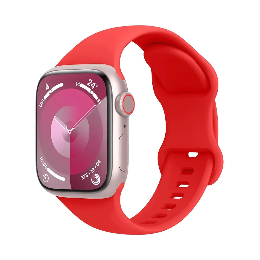 Silicone Band For Apple Watch strap 44mm 45mm 40mm 41mm Iwatch series Apple Watch band series 38 39 40 41 Qme
