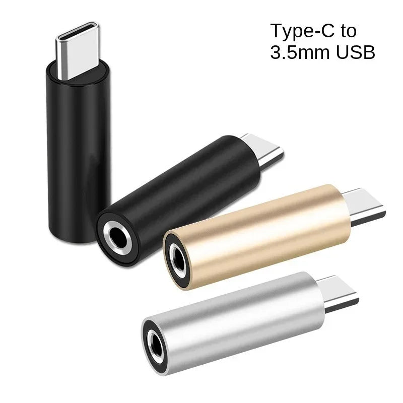 Type-C To 3.5mm Jack Converter Earphone Audio Adapter Round Aluminum Alloy Suitable for Type-C Interface Smart Phones Qme
