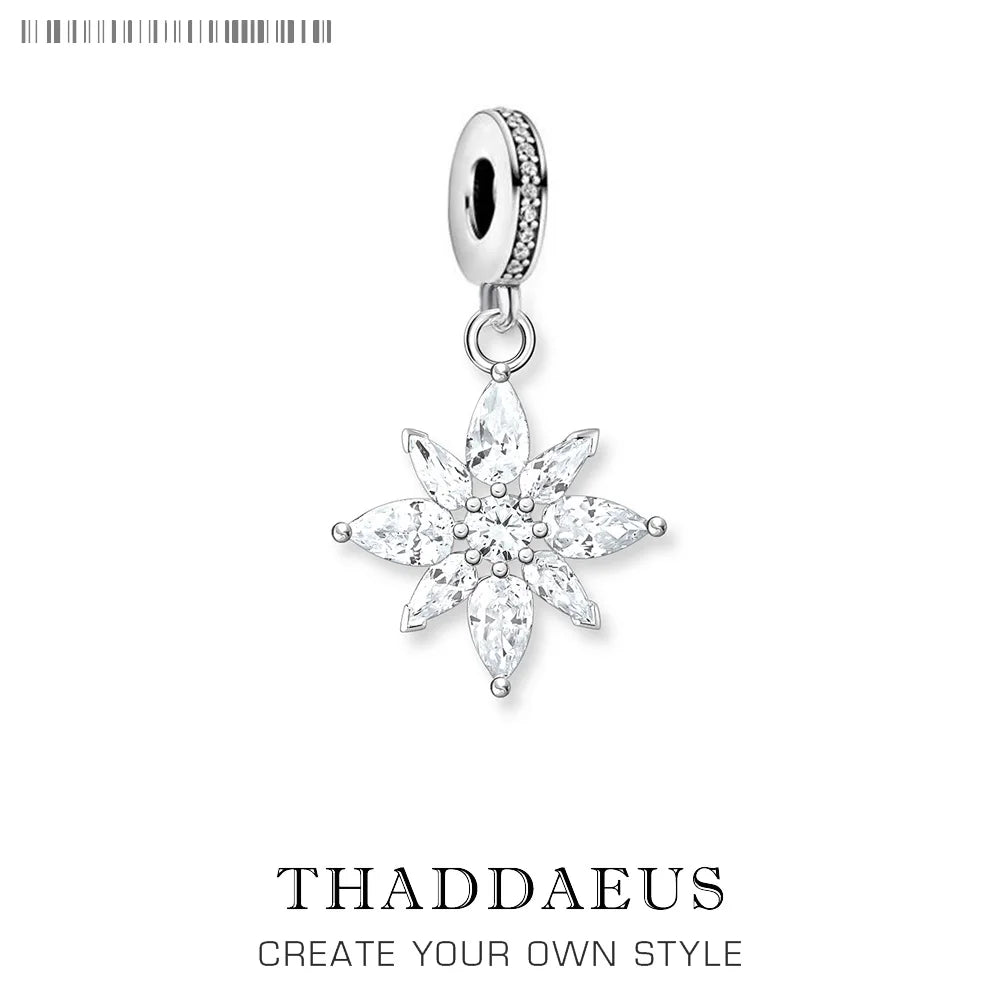 Charm Pendant Feminine Flower Fashion Jewelry For Women Winter 925 Sterling Silver New Romantic Gift Qme Ring