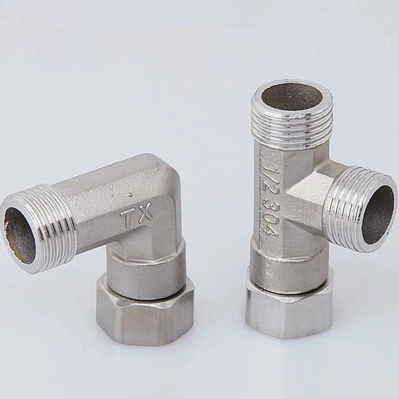 Bath Bidet Sprayer Shower Stainless Steel T Adapter G1 2 T-valve Qme