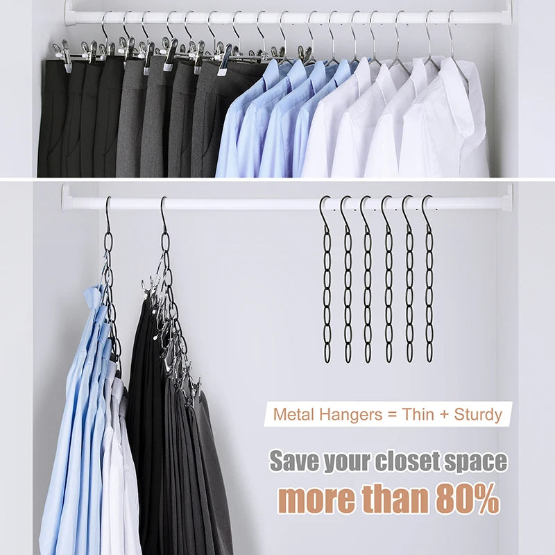 1 Stainless Steel Clothes Hanger Organizer Efficient Clothing Storage Qme
