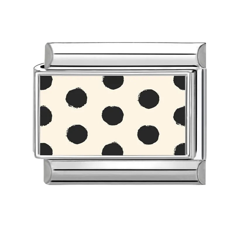 Fashion Women Romantic Heart Lucky you Leopard Polka Point Color Patterns Italian Charm Fit 9mm Stainless Steel Bracelet Jewelry Qme Style 14