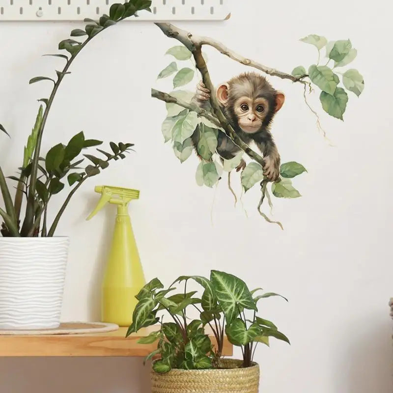 Living Room Cabinet Refrigerator Home Decoration Cute Monkey Wall Qme Default Title