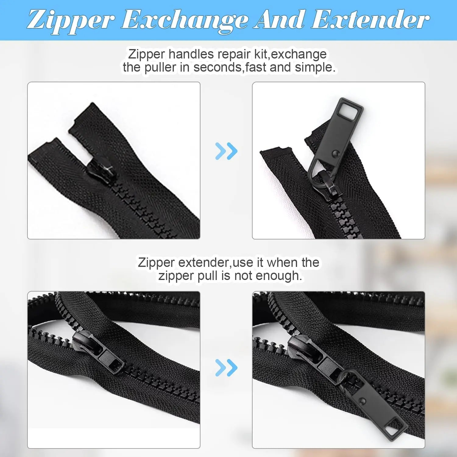 Zipper Handle Mend Fixer Tab Metal Zipper Pull Replacement for Luggage Clothing Jackets Boots Qme