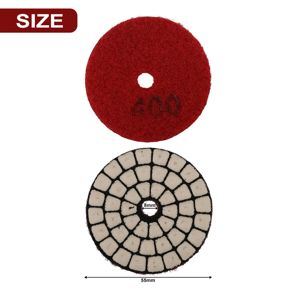 1pc 2 Inch 50mm Emery Dry Polishing Pad Disc For Granite Marble Quartz Glass Stone Sanding Random Color Qme